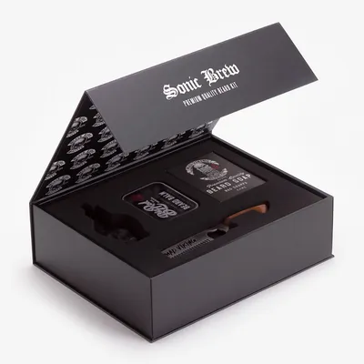Custom Magnetic Closure Black Book Shape Cardboard Care Kit Packaging Gift Box with Foam Insert
