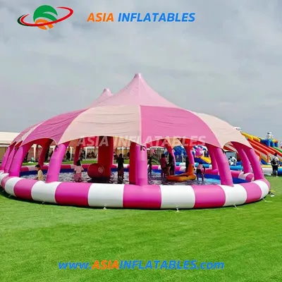 Circular Outdoor Inflatable Swimming Pool Cover Tent for Kids and Adult