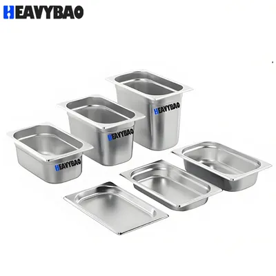 Heavybao Stainless Steel Commercial Gn 1/3 65mmhotel Restaurant Catering Storage Food Tray Kitchenware
