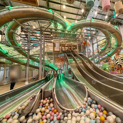 Multi-Activity Indoor Playground Park, Trampolines, Rope Course, and Interactive Zones for All Ages
