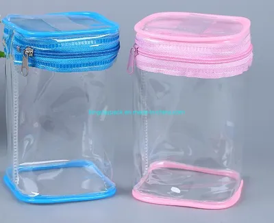 Column Shapes PVC Bag with Zipper and Handles & Sewing