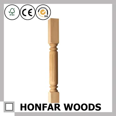 Building Material Solid Wood Baluster for Hotel Stair Decoration