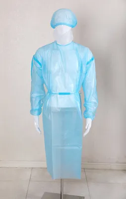 40GSM PP and PE Disposable Isolation Gown Ammi Level 2 with Taping FDA Approved