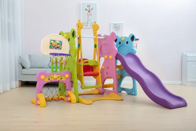 High Quality Indoor Outdoor Kids Plastic Baby Slide and Swing