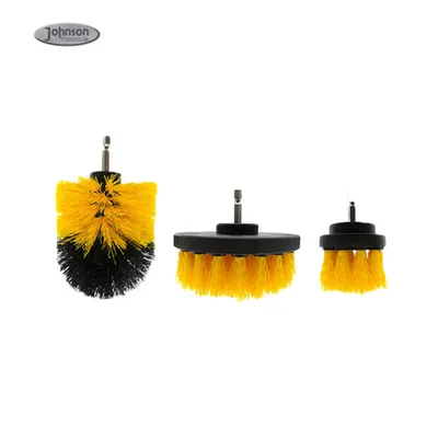 China Big Factory Good Price 3 PCS Yellow Attachment Scrubber Brushes Set Kit for Cleaning
