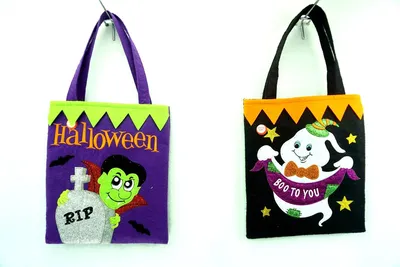 Custom Design Felt Halloween Bag with Fiber Optic