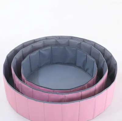 Foldable Plastic Kids Pool - Round Soft Play Ocean Ball Pit for Children