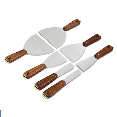 Quality 1-6 Inch 420 Stainless Steel Wooden Handle Percussion Putty Knife