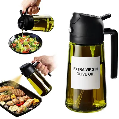 New Design 2 in 1 Oil Sprayer One Key Control Mist Bottle for Kitchen Food Cooking