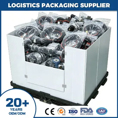 Durable China Foldable Plastic Pallet Container with Drop Door Feature
