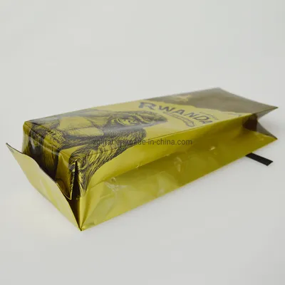 Side Gusset Flat Bottom Printed Drip Coffee Bean Packaging Coffee Bag with Valve