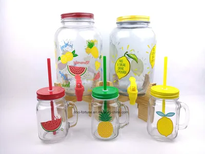 Glassware, Glassware with Decal and Lid