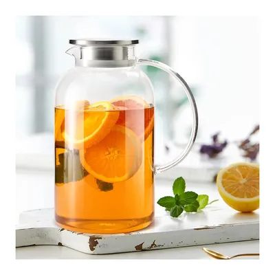 Heat Resistant 75oz High Borosilicate Glass Pitcher Water Carafe Glass Jug