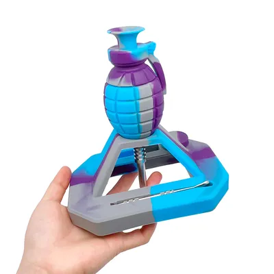Silicone Grenade Nectar Collector Set with 14mm Titanium Nail Glass Straw DAB Rig