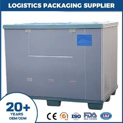 Heavy-Duty China Collapsible Plastic Pallet Container with 8 Internal Locks