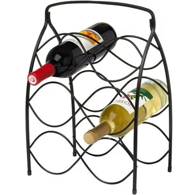 Neko 6 Bottles Black Metal Wine Rack