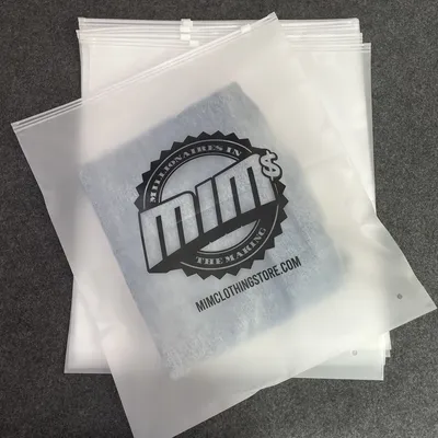 Custom Matte Frosted Print Printed Zip Lock Bag Zipper Lock Poly Zipper Lock Frosted Plastic Packaging Bag for T Shirt Clothing