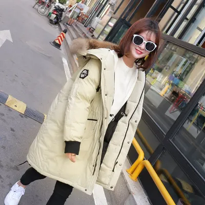 Two Color Women Down Jacket with Print