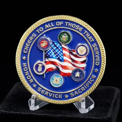 Custom 3D Die Cast Design Mini Metal Souvenir Commemorative Coin USA Flag Leader Challenge Coin