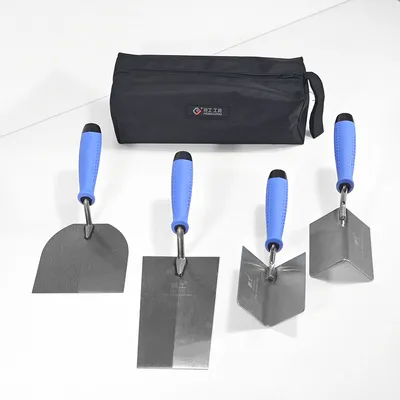 Wall Plastering Tool Set: Carbon Steel Brick Knife, Corner & Putty Scraper