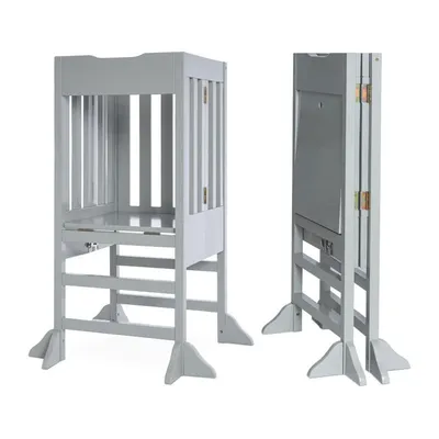Adjustable Folding Children's Learning Tower for Kitchen Helpers Outdoor/Indoor Use Small Wooden Design Easy Storage