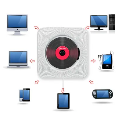 Wall Mounted CD Player Bluetooth Home Audio/ Remote Control FM Music Player