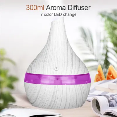 300ml Mini Humidifier Essential Oil Diffuser Aromatherapy Electric Wood Ultrasonic Air Diffuser Cool Mist Maker Air Humidifier