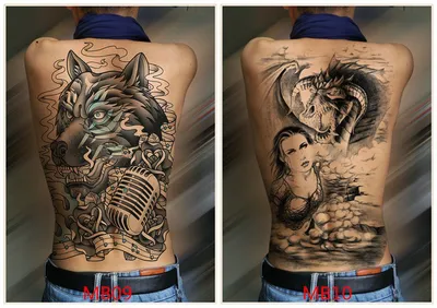 Full Back and Full Arm Slevee Temporary Tattoo Sticker with Stock Designs