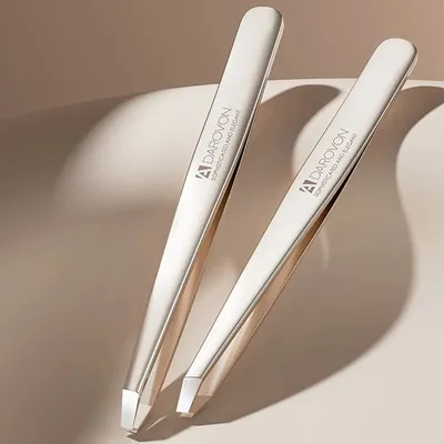Great Precisson Flat and Slant Pointed Professional Stainless Steel Tweezer for Eyebrow Facial Body Hair Men Women Custom Logo