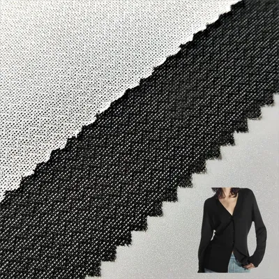 100% Polyester Circular Stretch Interlining Woven Fusible Interlinings W50d Knitted Adhesive
