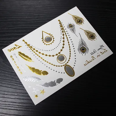 Jewelry Gold Silver Metallic Tattoo