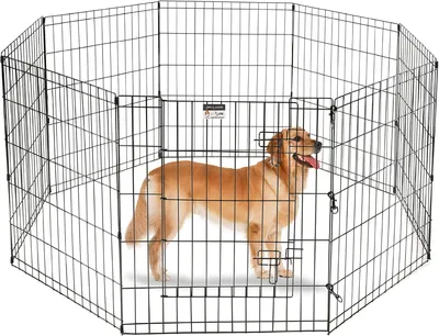 Foldable Metal Playpen - Indoor Outdoor Pet Exercise Area for Dogs