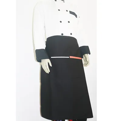 Kitchen Hotel Cooking Chef Bistro Black Long Waist Apron