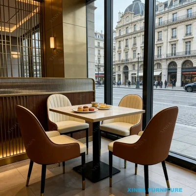 Contemporary Stylish Furniture Leather Wooden Diningroom Restaurant Hotel Modern Dining Chair