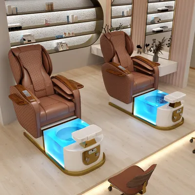 High-End Luxury Full Body Hand Airbag Massage Nail Salon Equipment SPA Pedicure Sofa Electric Foot Care Massage Pedicure Chair