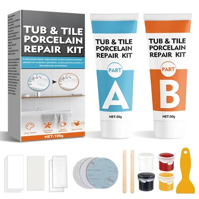 Surface Repair Kit for Tubs Tiles Countertops Cracks Scratches Holes Porcelain