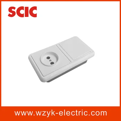 (YK1904) European Style 1 Gang Switch with Socket 10A 250V