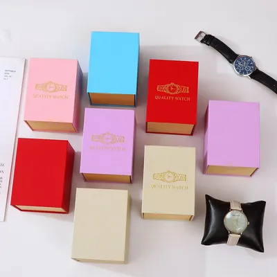 Premium Luxury Custom Creative Magnetic Flip Gift Packaging Paper Watch Box