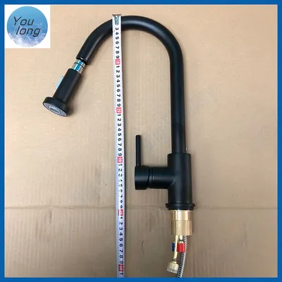 Matt Black Sink Faucet Put out Brass Kitchen Mixer
