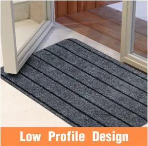 Anti-Slip Wide Striped Velour Woven Mat with Customized Color of TPE Backing