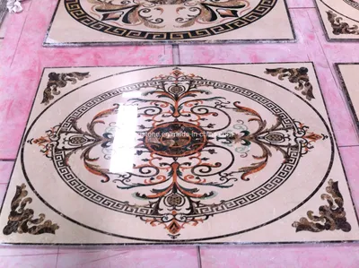 Marble Stone Tile Water Jet Pattern Medallion for Interior Flooring Decorative