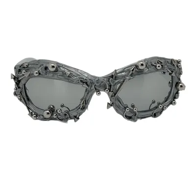 Women's Punk Spiked Irregular Oval Gothic Sunglasses