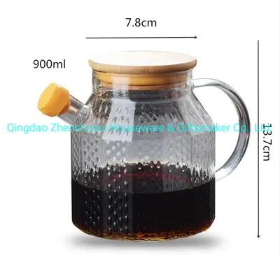 Factory Supply Borosilicate Glass Oil Bottles with Wooden Lid for Kitchen