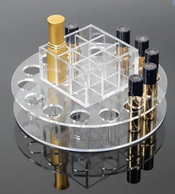 Cosmetic Lipsticks Rorating Display Rack Organizer for Makeup Market Shops