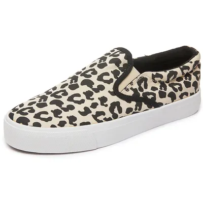 Leopard Printed Slip on Canvas Shoes for Women