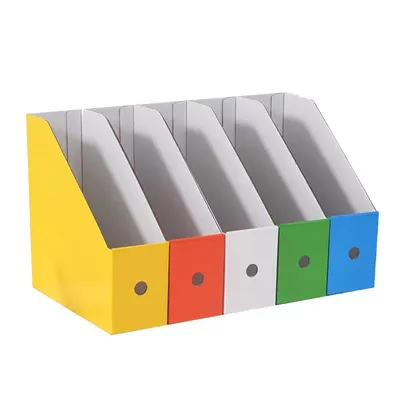 Wholesale Color Printing Corrugated Cardboard Paper Office Desktop Organizer File Folder Files Storage Box Magazine Documents Holder