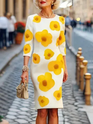 Stylish Sheath Dress with Floral Print for Women
