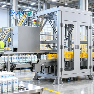 Spider Robot Case Packer with Carton Erecting for Beverage Bottles