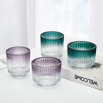 Wholesale Thick Colored Vertical Candle Jars