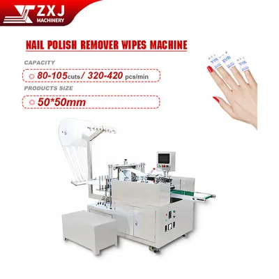Automatic Single Pad Packing Line for Nail Polish Remover Wipes Wet Wipe Making Machine for Beauty Salons Personal Care Travel